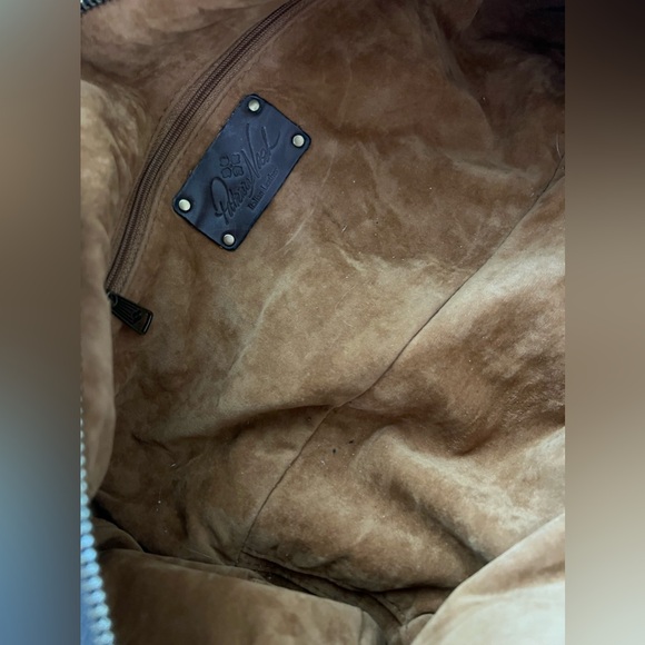 Patricia Nash brown 100% leather handbag purse ergo satchel stud rivets brown - Picture 8 of 9